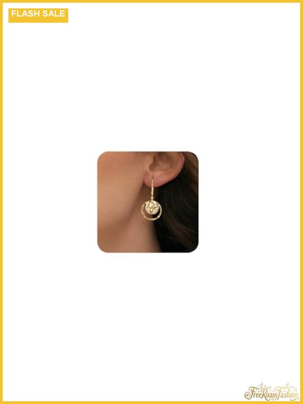 Gold Plated Disc Dangle Drop Leverback Earrings for Women in Gift Box